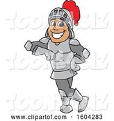 Vector Illustration of a Cartoon Knight Mascot Leaning by Mascot Junction