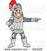 Vector Illustration of a Cartoon Knight Mascot Pointing by Mascot Junction