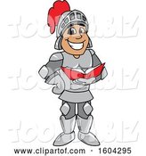 Vector Illustration of a Cartoon Knight Mascot Reading a Book by Mascot Junction