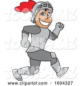 Vector Illustration of a Cartoon Knight Mascot Running by Mascot Junction