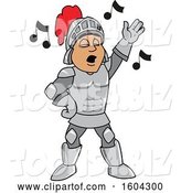 Vector Illustration of a Cartoon Knight Mascot Singing by Mascot Junction