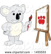 Vector Illustration of a Cartoon Koala Bear Mascot Artist Painting a Canvas by Mascot Junction