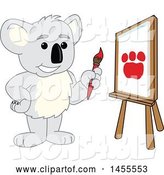 Vector Illustration of a Cartoon Koala Bear Mascot Artist Painting a Canvas by Toons4Biz