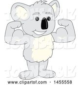 Vector Illustration of a Cartoon Koala Bear Mascot Flexing by Mascot Junction
