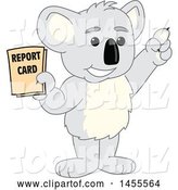 Vector Illustration of a Cartoon Koala Bear Mascot Student Holding a Report Card by Toons4Biz