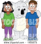 Vector Illustration of a Cartoon Koala Bear Mascot with Students by Toons4Biz
