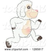 Vector Illustration of a Cartoon Lamb Mascot Running to the Right by Toons4Biz