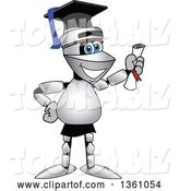 Vector Illustration of a Cartoon Lancer Mascot Graduate Holding a Diploma by Mascot Junction