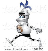 Vector Illustration of a Cartoon Lancer Mascot Running with a Football by Mascot Junction
