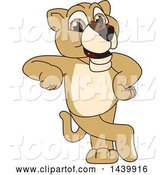 Vector Illustration of a Cartoon Lion Cub School Mascot Leaning by Mascot Junction