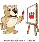 Vector Illustration of a Cartoon Lion Cub School Mascot Painting by Mascot Junction