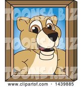 Vector Illustration of a Cartoon Lion Cub School Mascot Portrait by Mascot Junction