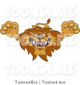 Vector Illustration of a Cartoon Lion Mascot Lunging Forward by Mascot Junction