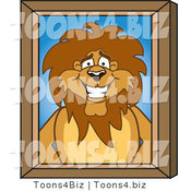 Vector Illustration of a Cartoon Lion Mascot Portrait by Mascot Junction
