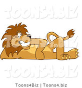 Vector Illustration of a Cartoon Lion Mascot Resting by Mascot Junction