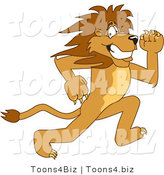 Vector Illustration of a Cartoon Lion Mascot Running by Mascot Junction