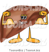 Vector Illustration of a Cartoon Liver Mascot Flexing by Toons4Biz