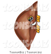 Vector Illustration of a Cartoon Liver Mascot Looking Around a Blank Sign by Mascot Junction