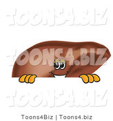 Vector Illustration of a Cartoon Liver Mascot Looking over a Blank Sign by Mascot Junction