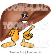 Vector Illustration of a Cartoon Liver Mascot Pointing Outwards by Mascot Junction