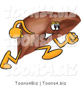 Vector Illustration of a Cartoon Liver Mascot Running by Mascot Junction