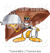 Vector Illustration of a Cartoon Liver Mascot Serving a Platter by Mascot Junction