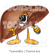 Vector Illustration of a Cartoon Liver Mascot Using a Magnifying Glass by Mascot Junction