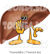 Vector Illustration of a Cartoon Liver Mascot Whispering by Mascot Junction