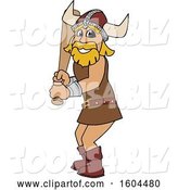 Vector Illustration of a Cartoon Male Viking School Mascot Holding a Baseball Bat by Mascot Junction