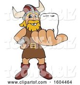 Vector Illustration of a Cartoon Male Viking School Mascot Holding out a Tooth by Mascot Junction