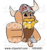 Vector Illustration of a Cartoon Male Viking School Mascot Holding up a Thumb by Mascot Junction