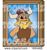 Vector Illustration of a Cartoon Male Viking School Mascot Portrait by Mascot Junction