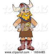 Vector Illustration of a Cartoon Male Viking School Mascot Wearing a Sports Medal by Mascot Junction
