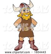 Vector Illustration of a Cartoon Male Viking School Mascot with Hands on His Hips by Mascot Junction