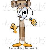 Vector Illustration of a Cartoon Mallet Mascot Looking Through a Magnifying Glass by Mascot Junction