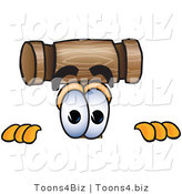 Vector Illustration of a Cartoon Mallet Mascot Peeking over a Surface by Toons4Biz
