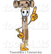 Vector Illustration of a Cartoon Mallet Mascot Pointing Upwards by Toons4Biz