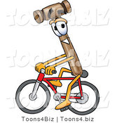 Vector Illustration of a Cartoon Mallet Mascot Riding a Bicycle by Mascot Junction