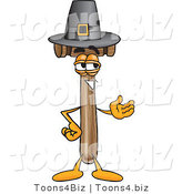 Vector Illustration of a Cartoon Mallet Mascot Wearing a Pilgrim Hat on Thanksgiving by Toons4Biz
