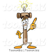 Vector Illustration of a Cartoon Mallet Mascot with a Bright Idea by Toons4Biz