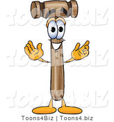 Vector Illustration of a Cartoon Mallet Mascot with Welcoming Open Arms by Toons4Biz