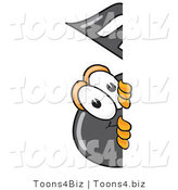 Vector Illustration of a Cartoon Music Note Mascot Peeking Around a Corner by Toons4Biz