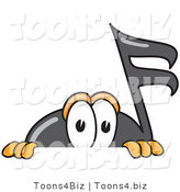 Vector Illustration of a Cartoon Music Note Mascot Peeking over a Surface by Mascot Junction