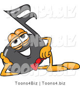 Vector Illustration of a Cartoon Music Note Mascot Resting His Head on His Hand by Mascot Junction