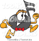 Vector Illustration of a Cartoon Music Note Mascot Running by Mascot Junction