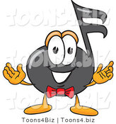 Vector Illustration of a Cartoon Music Note Mascot with Welcoming Open Arms by Mascot Junction