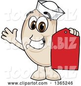 Vector Illustration of a Cartoon Navy Bean Mascot Holding a Price Tag by Mascot Junction