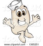 Vector Illustration of a Cartoon Navy Bean Mascot Jumping by Mascot Junction