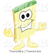 Vector Illustration of a Cartoon Notepad Mascot Welcoming by Toons4Biz