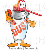 Vector Illustration of a Cartoon Office Dusting Can Mascot Holding a Phone by Mascot Junction
